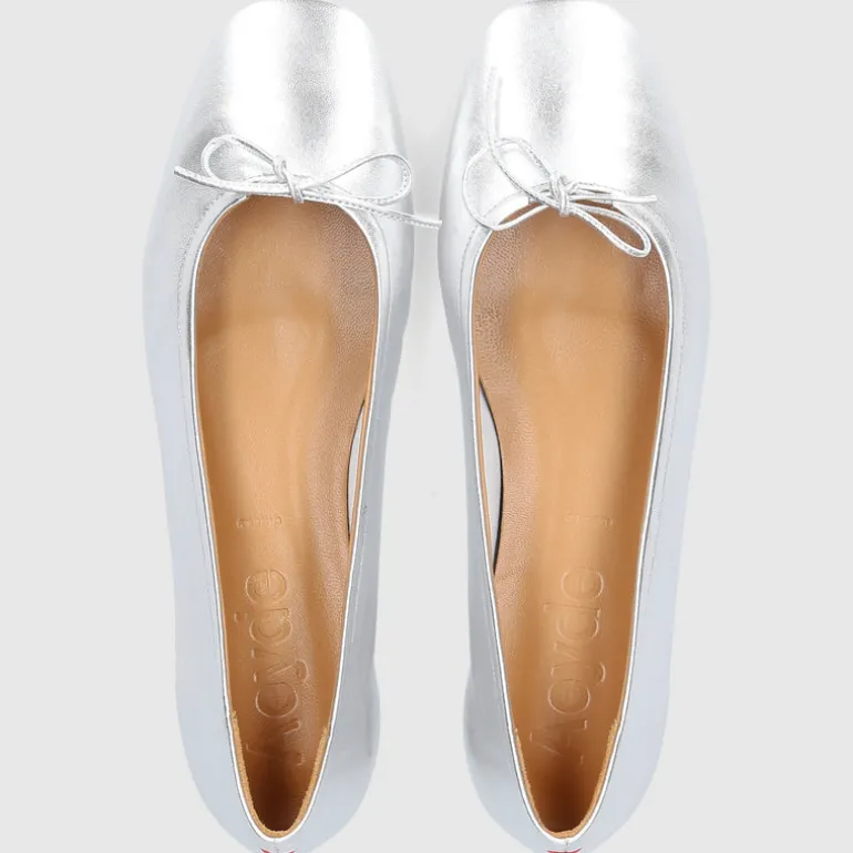 Aeyde Damen Ballerinas DEFLINA Kalbsleder silber