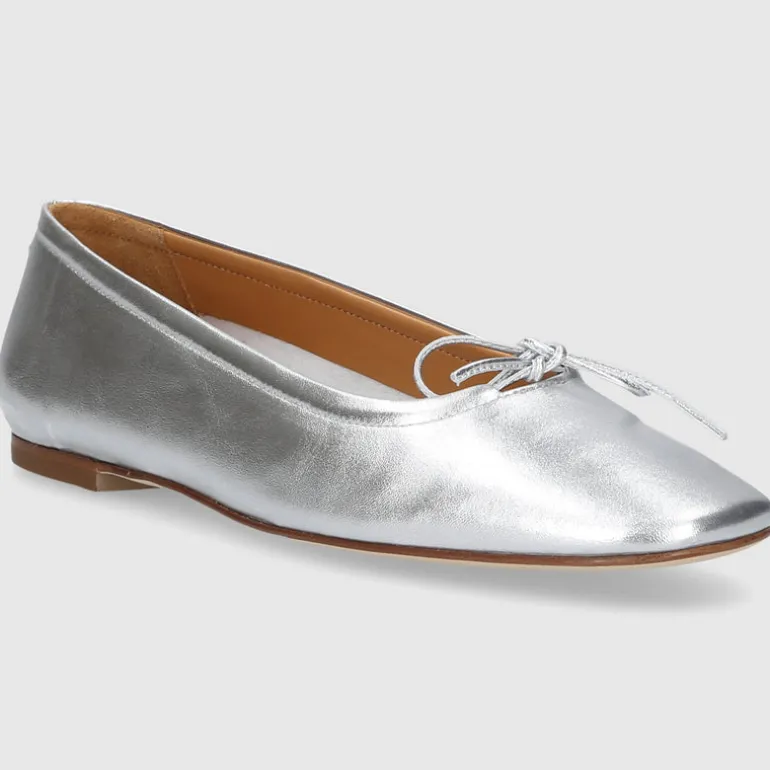 Aeyde Damen Ballerinas DEFLINA Kalbsleder silber