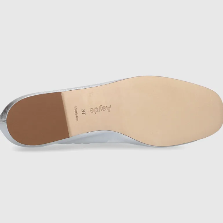 Aeyde Damen Ballerinas DEFLINA Kalbsleder silber