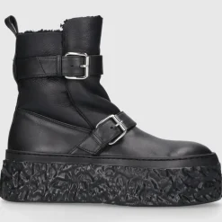 AGL Attilio Giusti Leombruni Damen Plateaustiefeletten D776507 Kalbsleder schwarz