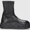 AGL Attilio Giusti Leombruni Damen Plateaustiefeletten D776501 Kalbsleder schwarz