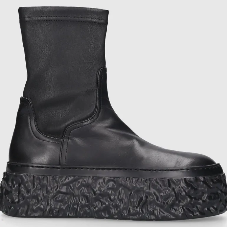 AGL Attilio Giusti Leombruni Damen Plateaustiefeletten D776501 Kalbsleder schwarz