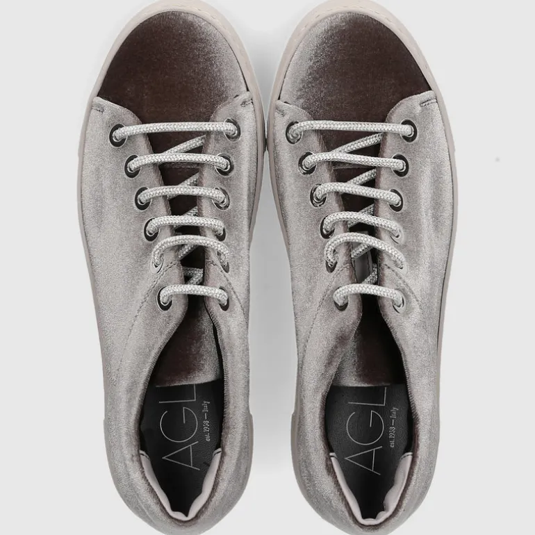 AGL Attilio Giusti Leombruni Damen Damenschuhe D925282 Samt grau-kombi