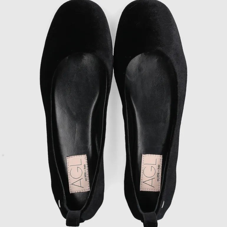 AGL Attilio Giusti Leombruni Damen Ballerinas D834058 Samt schwarz