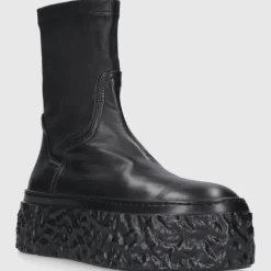 AGL Attilio Giusti Leombruni Damen Plateaustiefeletten D776501 Kalbsleder schwarz