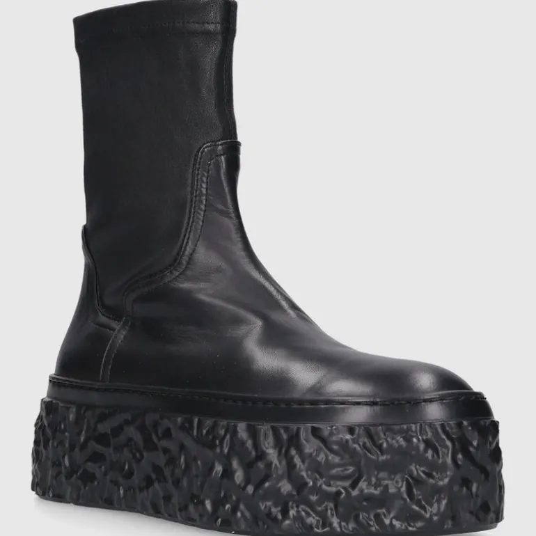 AGL Attilio Giusti Leombruni Damen Plateaustiefeletten D776501 Kalbsleder schwarz