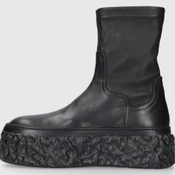 AGL Attilio Giusti Leombruni Damen Plateaustiefeletten D776501 Kalbsleder schwarz