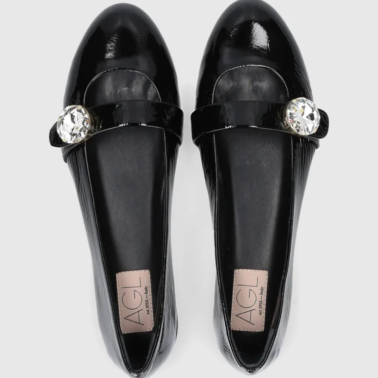 AGL Attilio Giusti Leombruni Damen BALLERINA D544040PCPIUME0000 SCHWARZ