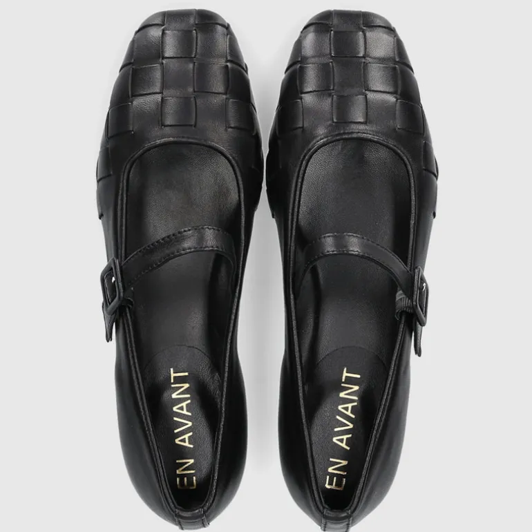 EN AVANT Damen Ballerinas BL2406 Kalbsleder schwarz
