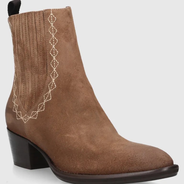 EN AVANT Damen Chelsea Boots 702-22 Veloursleder braun