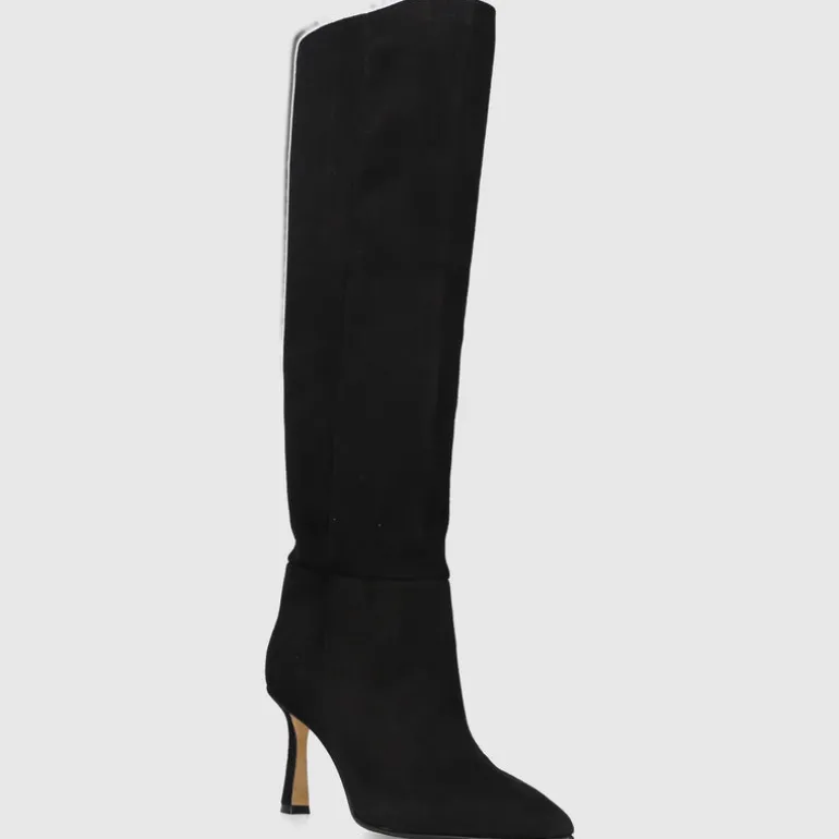 EN AVANT Damen Stiefel ST1676 Veloursleder schwarz