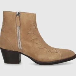 EN AVANT Damen Stiefeletten 702-17 Veloursleder hellbraun