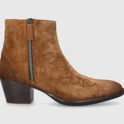 EN AVANT Damen Stiefeletten 702-17 Veloursleder cognac