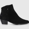 EN AVANT Damen Stiefeletten TR2409 Veloursleder schwarz