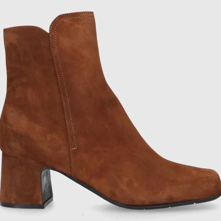 EN AVANT Damen Stiefeletten TL63 Veloursleder cognac