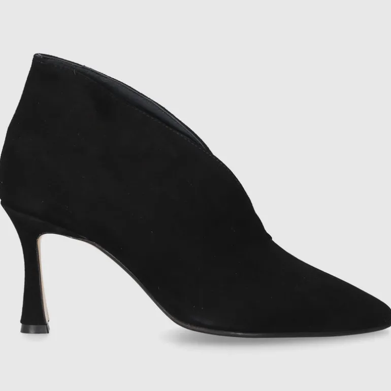 EN AVANT Damen Stiefeletten TR8019 Veloursleder schwarz