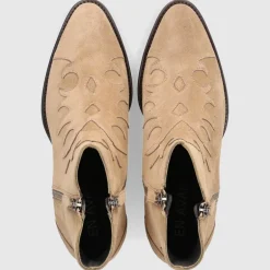 EN AVANT Damen Stiefeletten 702-17 Veloursleder hellbraun