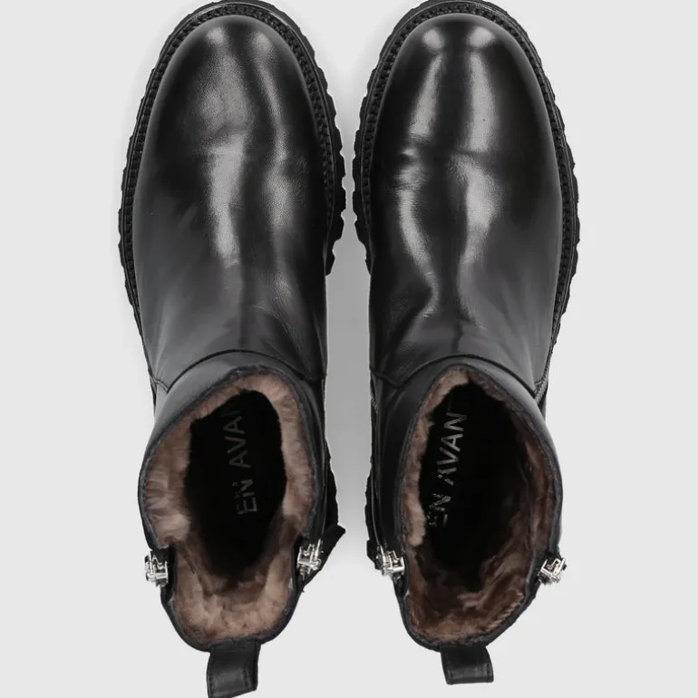 EN AVANT Damen Stiefeletten C176 Kalbsleder schwarz