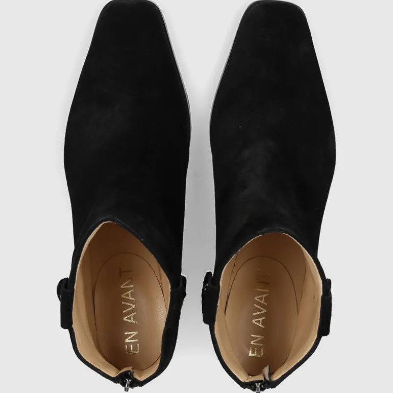 EN AVANT Damen Stiefeletten TR2409 Veloursleder schwarz