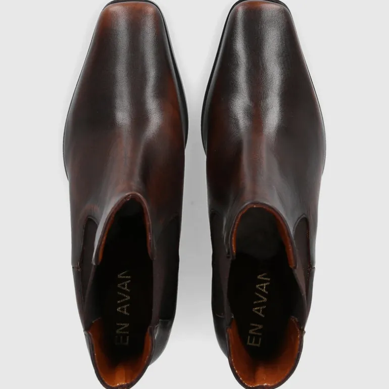 EN AVANT Damen Stiefeletten BT1695 Kalbsleder braun-kombi