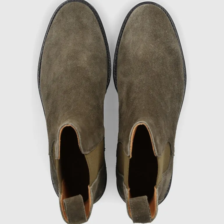 EN AVANT Damen Stiefeletten D060000-417 Veloursleder grün
