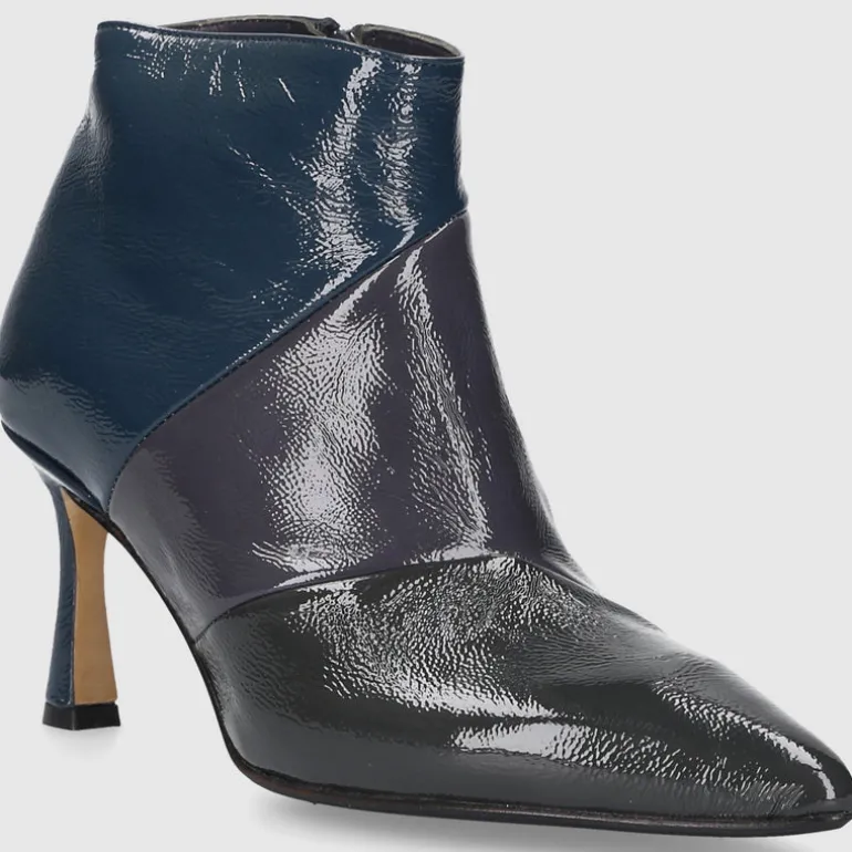 EN AVANT Damen Stiefeletten TR1672 Nappalackleder grau-kombi