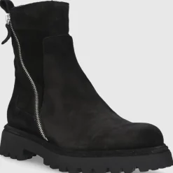 EN AVANT Damen Stiefeletten C176 Veloursleder schwarz