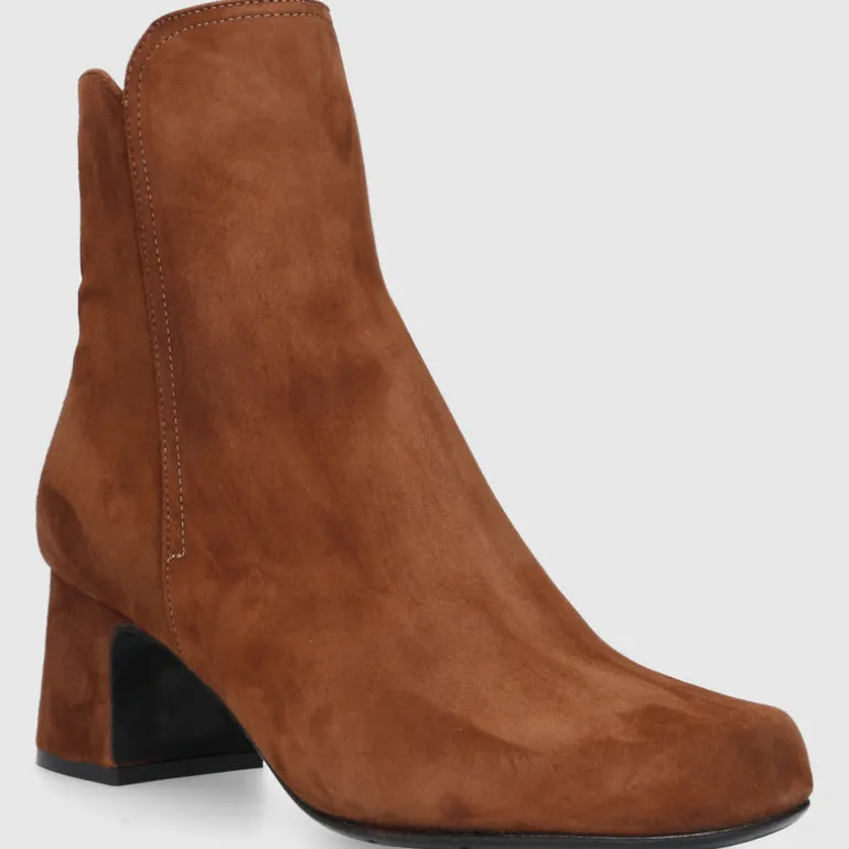 EN AVANT Damen Stiefeletten TL63 Veloursleder cognac