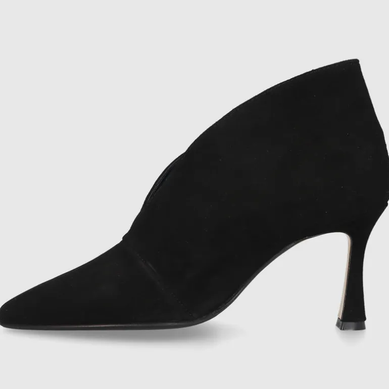 EN AVANT Damen Stiefeletten TR8019 Veloursleder schwarz