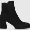 EN AVANT Damen Stiefelletten TL68 Veloursleder schwarz