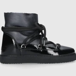 INUIKII Damen Stiefeletten GLOSS Kalbslackleder schwarz