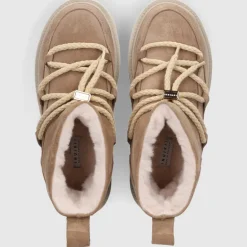INUIKII Damen Stiefeletten CLASSIC LOW PLATFORM Veloursleder beige