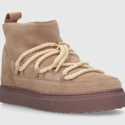 INUIKII Damen Stiefeletten CLASSIC LOW Veloursleder beige