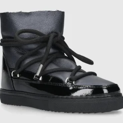 INUIKII Damen Stiefeletten GLOSS Kalbslackleder schwarz