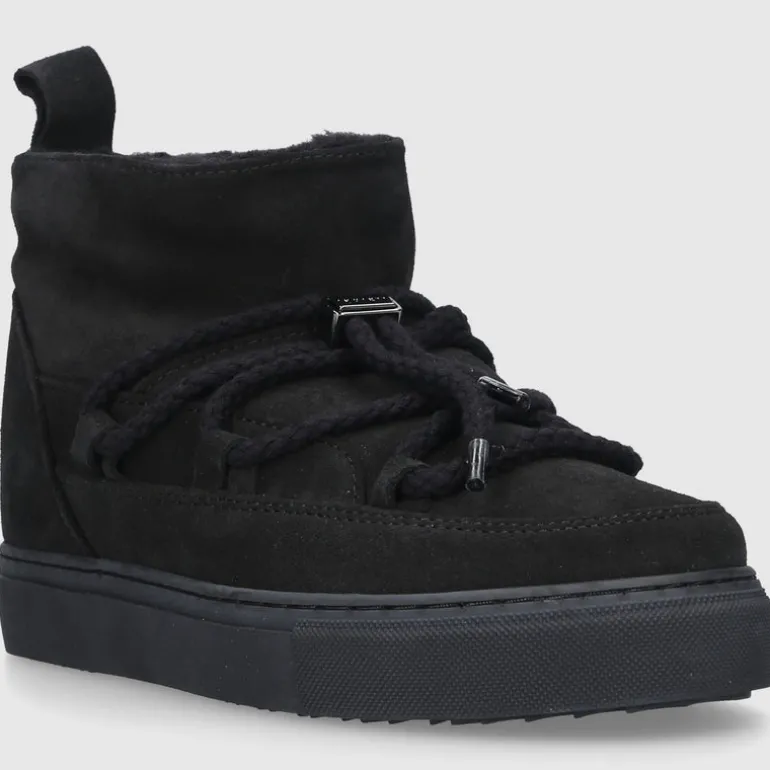 INUIKII Damen Stiefeletten CLASSIC LOW Veloursleder schwarz