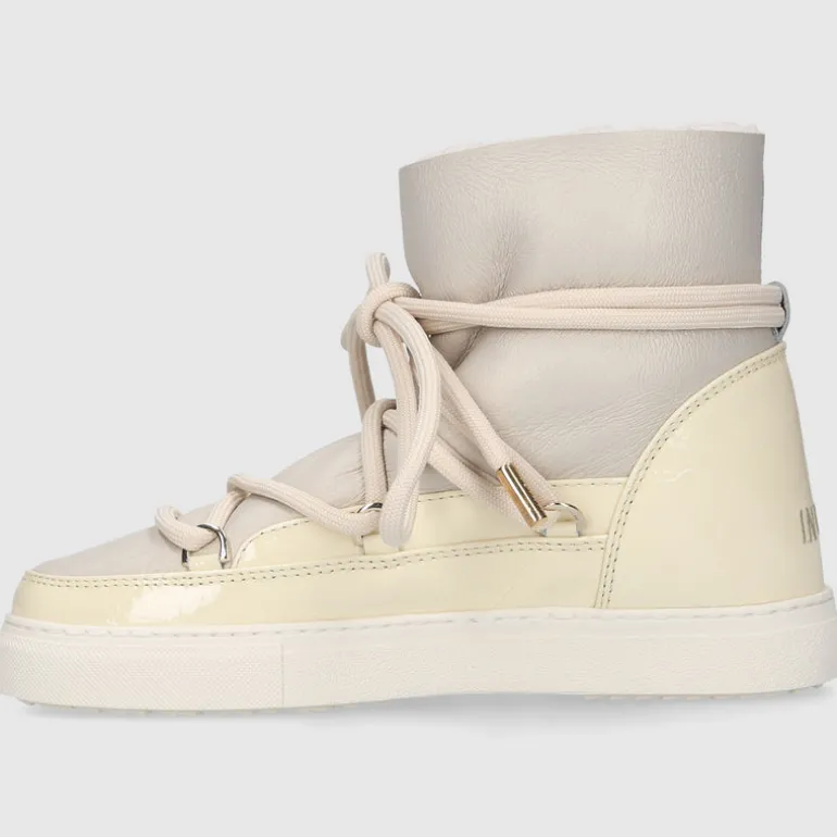 INUIKII Damen Stiefeletten GLOSS Kalbslackleder grau-kombi