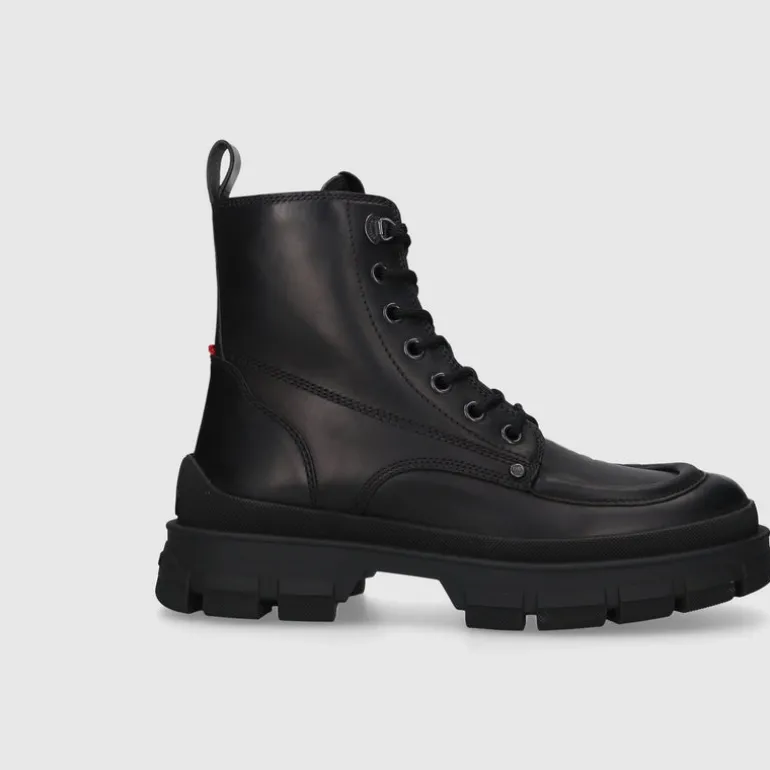 Moncler Herren Stiefeletten HEVEA CITY Kalbsleder schwarz