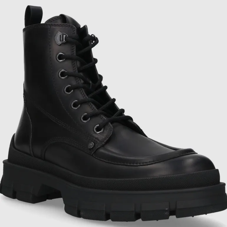 Moncler Herren Stiefeletten HEVEA CITY Kalbsleder schwarz