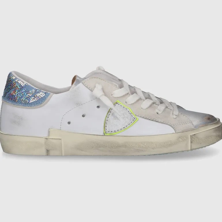 Philippe Model Damen SNEAKER PRLD WEISS-SILBER