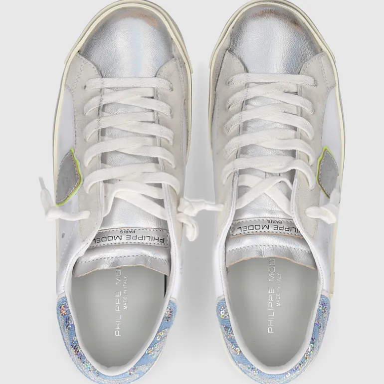 Philippe Model Damen SNEAKER PRLD WEISS-SILBER