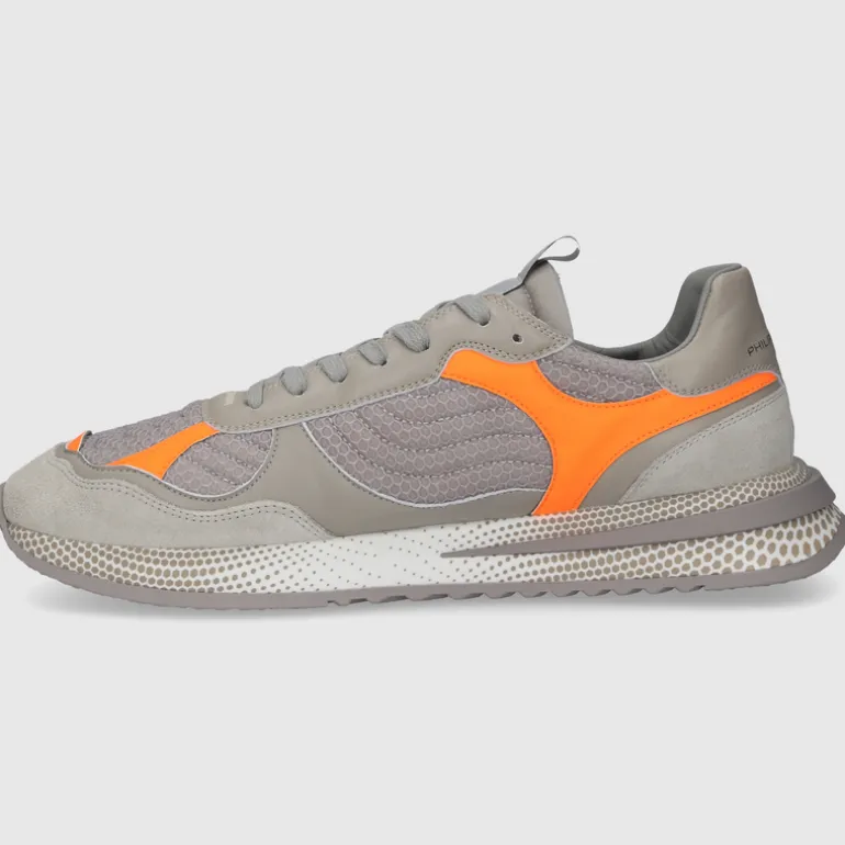 Philippe Model Herren SNEAKER OYLU GRAU-ORANGE