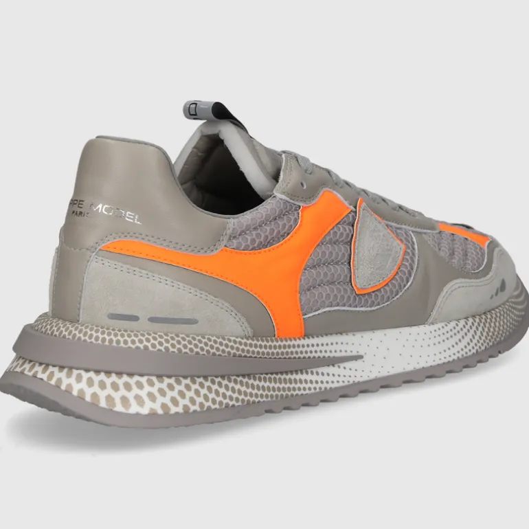 Philippe Model Herren SNEAKER OYLU GRAU-ORANGE