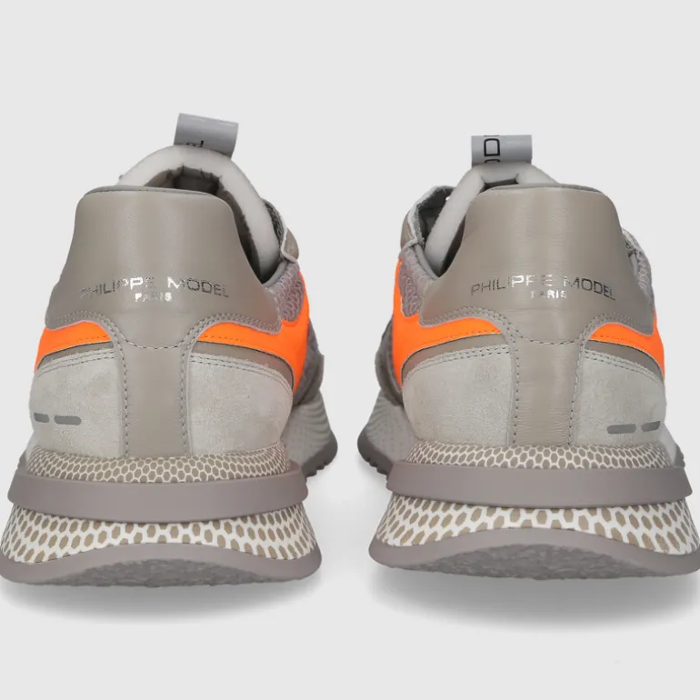 Philippe Model Herren SNEAKER OYLU GRAU-ORANGE
