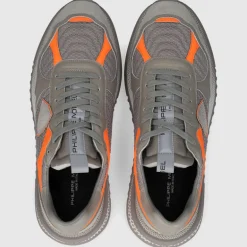 Philippe Model Herren SNEAKER OYLU GRAU-ORANGE