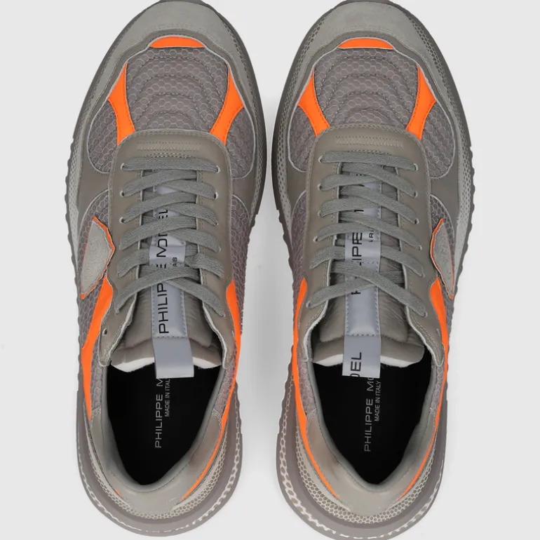 Philippe Model Herren SNEAKER OYLU GRAU-ORANGE