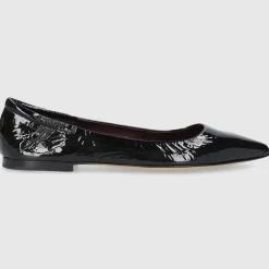 Pomme D`OR Damen Ballerinas 1720Y Nappalackleder schwarz