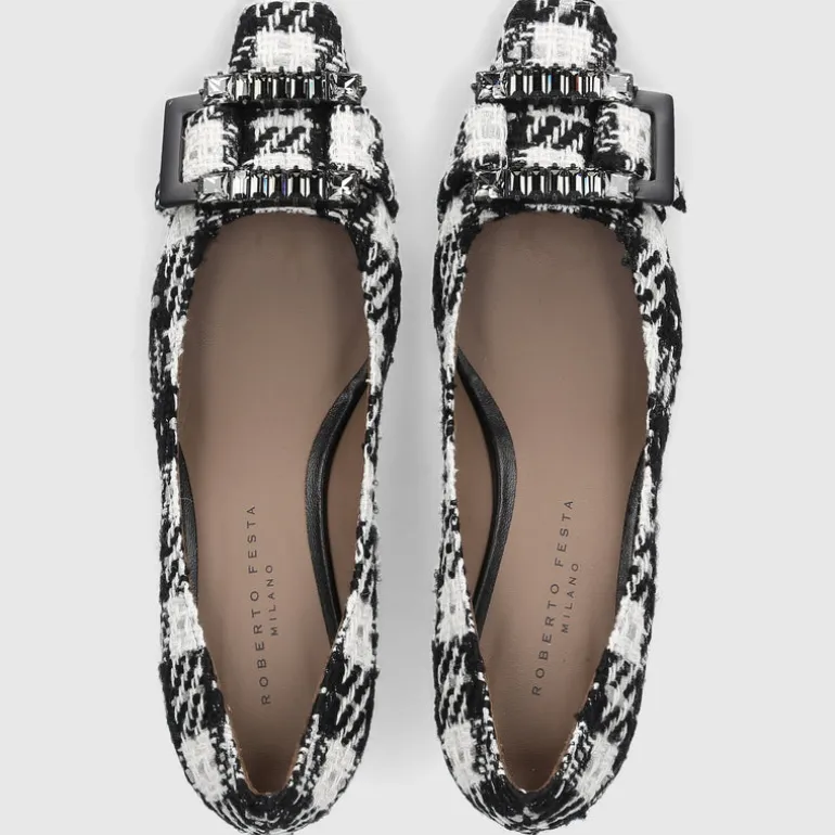 Roberto Festa Damen Pumps ONLY Baumwolle schwarz-kombi