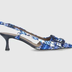 Roberto Festa Damen Slingpumps ATENA Baumwolle blau-kombi