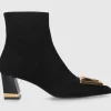 Roberto Festa Damen Stiefeletten RISAS Veloursleder schwarz