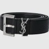 Saint Laurent Herren Gürtel YSL Kalbsleder